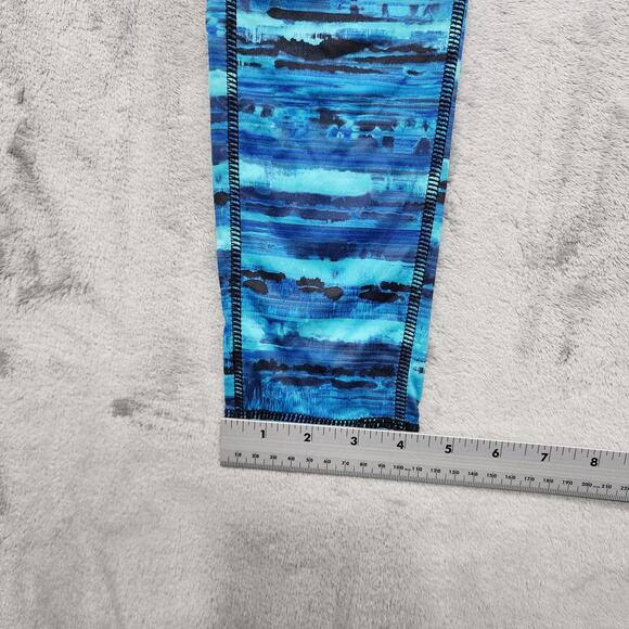Everlast Leggings Womens S Blue Multicolor Stripes Ankle Pull On Workout Yoga - Picture 9 of 10